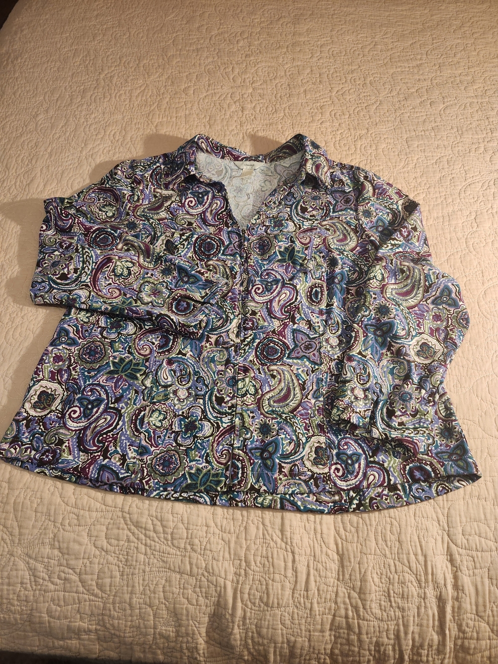 CJ Banks Multicolor Paisley Jacket/Blazer with zipper